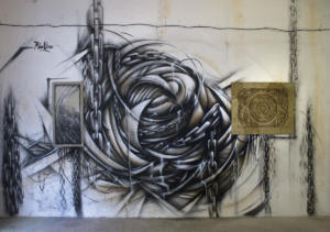 REAONE - Marseille 3013 - spirale chaînée, mise en abîme - fresque & toiles - Collectif AVC
